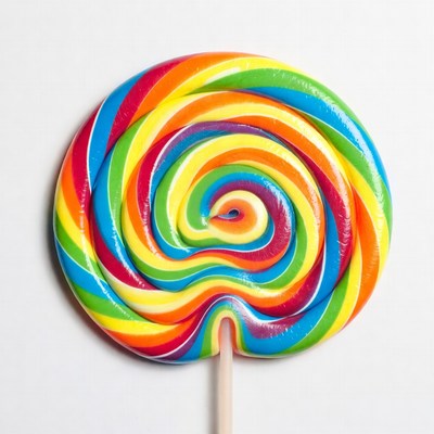 Rainbow Swirl Lollipop on Stick