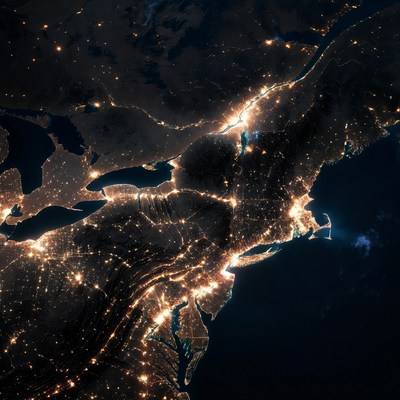 USA East Coast Night Lights