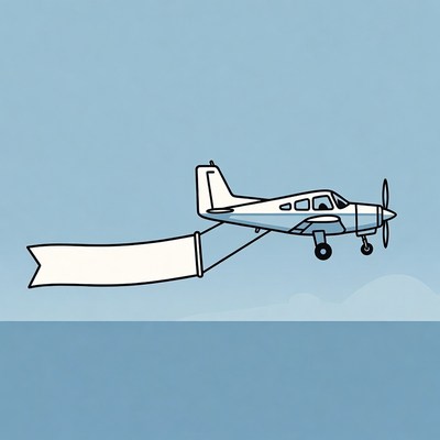Airplane pulling blank banner