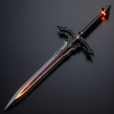 Glowing Black Fantasy Sword