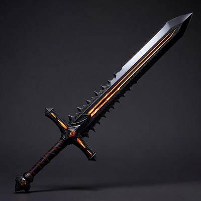 Black glowing demonic sword