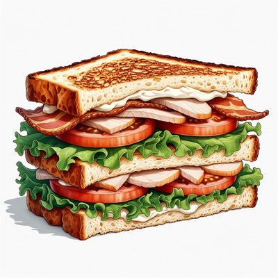 Stacked Turkey Club Sandwich