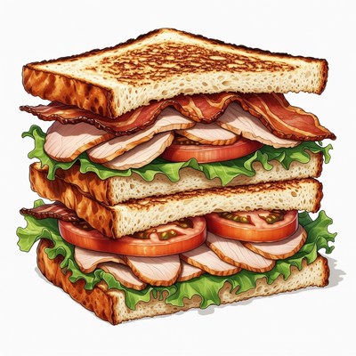Stacked BLT Sandwich Illustration