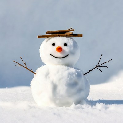 Smiling Snowman with Arms Outstretched
