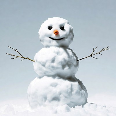 Smiling Snowman with Carrot Nose
