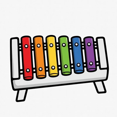 Colorful Rainbow Xylophone Clipart