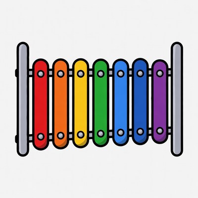 Colorful Rainbow Xylophone Illustration