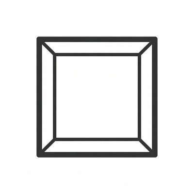 Black Outline Cube Icon