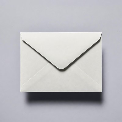 White envelope on gray background