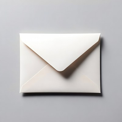 White envelope on gray background