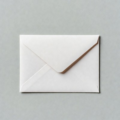 White envelope on gray background