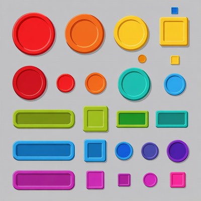 Colorful Circles and Squares Clipart