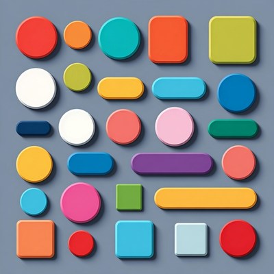 Colorful Shapes on Gray Background
