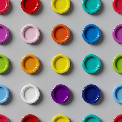 Colorful Plastic Buttons Grid Pattern