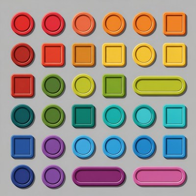 Colorful Circles Squares Shapes Icons