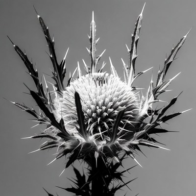 Black and White Thistle Plant