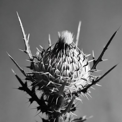 Black and White Thistle Flower