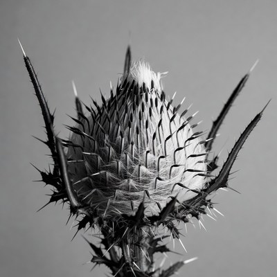 Black and White Thistle Flower