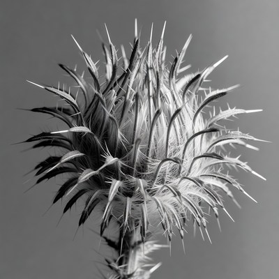 Spiky Thistle Flower Closeup