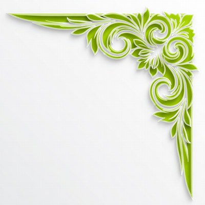 Green Floral Corner Design