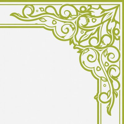 Green Ornate Corner Border Design