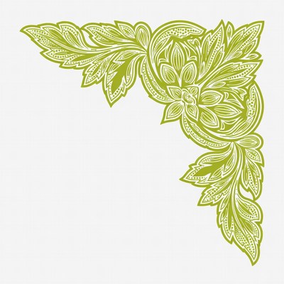 Green Floral Corner Border Design