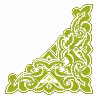 Green Ornate Corner Border Design