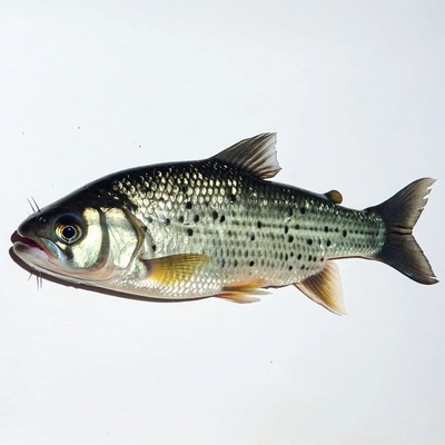 Fresh silver spotted bass fish