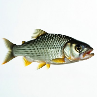 Dace fish on white background