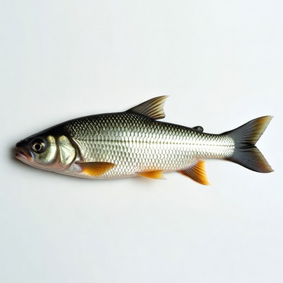 Dace fish on white background