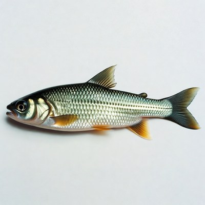 Dace fish on white background
