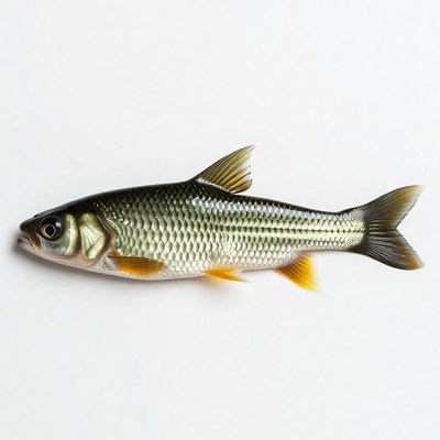 Dace fish on white background
