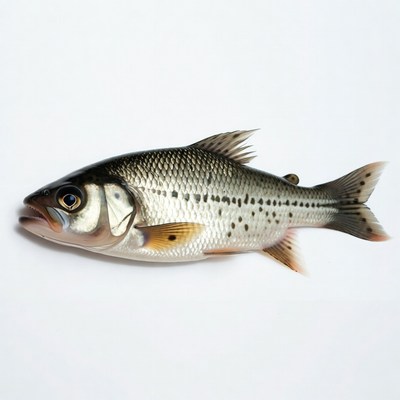 White Bass Fish on White Background