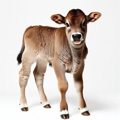 Cute brown calf standing