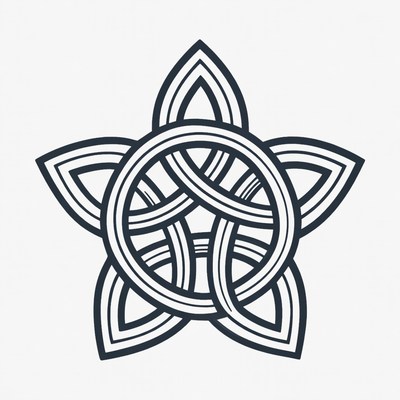 Celtic Pentagram Knot Design