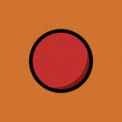 Red Circle on Orange Background