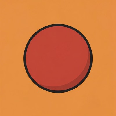 Red Circle on Orange Background