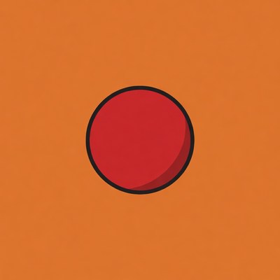 Red Circle on Orange Background