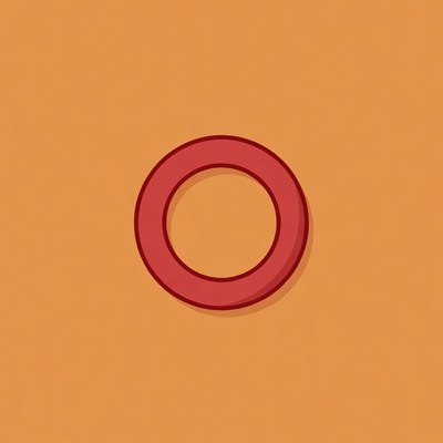 Red Circle on Orange Background