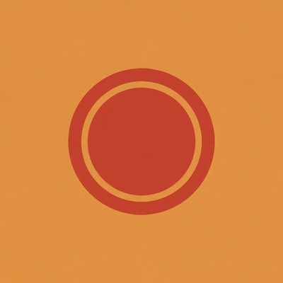 Red Circle on Orange Background
