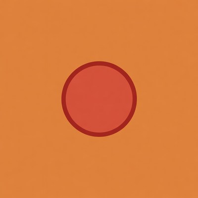 Red Circle on Orange Background