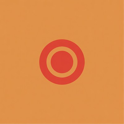 Red Target on Orange Background