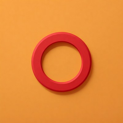 Red rubber ring on orange background