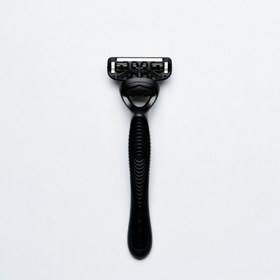Black three-blade razor