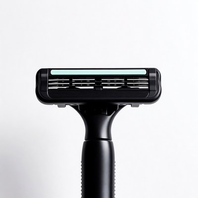 Black modern razor on white background