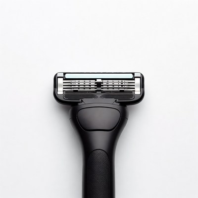 Black Modern Razor on White Background