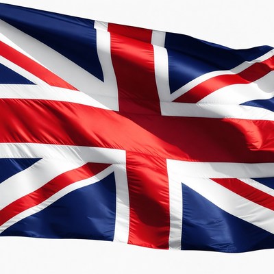 Waving UK Union Jack Flag
