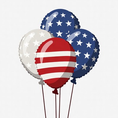 Patriotic American Flag Balloons