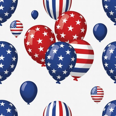 Patriotic American Flag Balloons