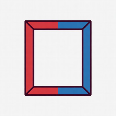 Red Blue Split Frame Illustration